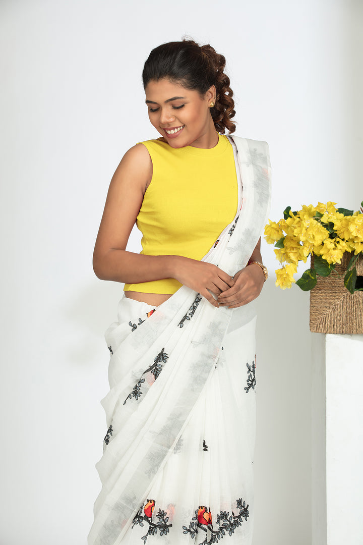 Crop Tops - Sleeveless & Closed neck - Lemon Yellow